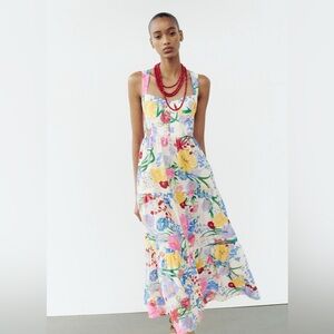 Zara floral print midi dress